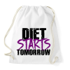 PRINTFASHION A diéta holnaptól kezdődik - Sportzsák, Tornazsák - Fehér