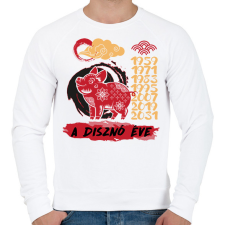 PRINTFASHION A disznó éve - Férfi pulóver - Fehér férfi pulóver, kardigán