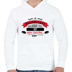 PRINTFASHION A disznóvágás boldoggá tesz - Férfi kapucnis pulóver - Fehér