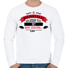 PRINTFASHION A disznóvágás boldoggá tesz - Férfi pulóver - Fehér
