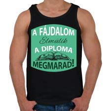 PRINTFASHION A fájdalom elmúlik - A diploma megmarad! - Férfi atléta - Fekete atléta, trikó
