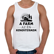 PRINTFASHION A farm az én konditermem - Férfi atléta - Fehér