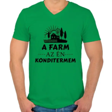 PRINTFASHION A farm az én konditermem - Férfi V-nyakú póló - Zöld