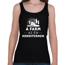 PRINTFASHION A farm az én konditermem - Női atléta - Fekete női trikó