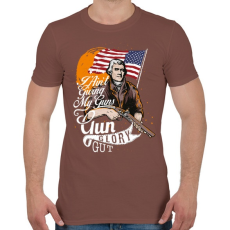 PRINTFASHION A fegyver dicsősége - Férfi póló - Mogyoróbarna