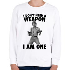PRINTFASHION A fegyver én vagyok - Gyerek pulóver - Fehér gyerek pulóver, kardigán