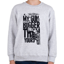 PRINTFASHION a fegyverem sokkal nagyobb, mint a tiéd - Gyerek pulóver - Sport szürke gyerek pulóver, kardigán