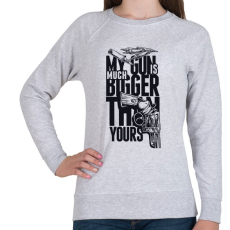 PRINTFASHION a fegyverem sokkal nagyobb, mint a tiéd - Női pulóver - Sport szürke