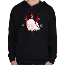 PRINTFASHION A fehér farkas - Gyerek kapucnis pulóver - Fekete