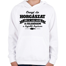 PRINTFASHION A feleségem a legjobb fogásom - Gyerek kapucnis pulóver - Fehér gyerek pulóver, kardigán