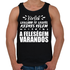 PRINTFASHION A feleségem várandós - Férfi atléta - Fekete atléta, trikó