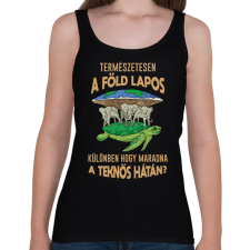 PRINTFASHION A Föld lapos - Női atléta - Fekete női trikó