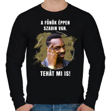 PRINTFASHION A főnök éppen szabin van - Férfi pulóver - Fekete férfi pulóver, kardigán