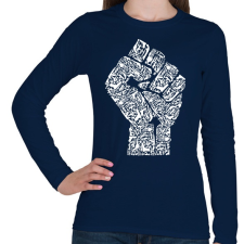 PRINTFASHION A forradalom keze - Női hosszú ujjú póló - Sötétkék női póló