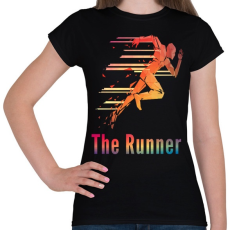 PRINTFASHION A futó - Női póló - Fekete