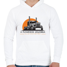 PRINTFASHION A fuvarozás legjobbja - kamionsofőr - Férfi kapucnis pulóver - Fehér női pulóver, kardigán