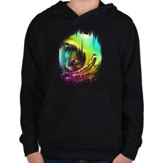 PRINTFASHION A galaxis vándora - Gyerek kapucnis pulóver - Fekete
