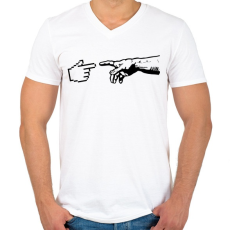 PRINTFASHION A gépek teremtése - Férfi V-nyakú póló - Fehér