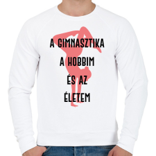 PRINTFASHION A gimnasztika a hobbim és az életem - Férfi pulóver - Fehér férfi pulóver, kardigán