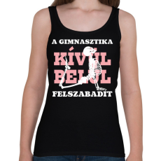 PRINTFASHION A gimnasztika felszabadít - fehér - Női atléta - Fekete