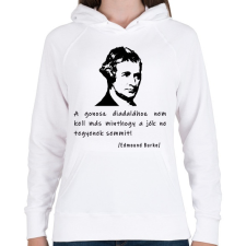 PRINTFASHION A gonosz diadalához nem kell más - Női kapucnis pulóver - Fehér női pulóver, kardigán