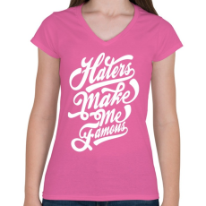 PRINTFASHION A gonoszak tesznek híressé - Női V-nyakú póló - Rózsaszín