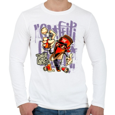 PRINTFASHION A graffiti nem bűncslekmény - Férfi hosszú ujjú póló - Fehér férfi póló
