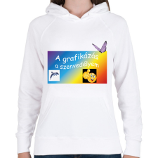 PRINTFASHION A grafikázás - Női kapucnis pulóver - Fehér női pulóver, kardigán