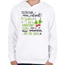 PRINTFASHION A Grincs az embereket utálta - Gyerek kapucnis pulóver - Fehér