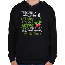 PRINTFASHION A Grincs az embereket utálta - Gyerek kapucnis pulóver - Fekete gyerek pulóver, kardigán