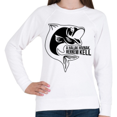 PRINTFASHION A halak hívnak - Női pulóver - Fehér