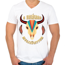 PRINTFASHION A halálban megszülettem - Hopi - Férfi V-nyakú póló - Fehér