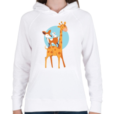 PRINTFASHION A három jóbarát - Női kapucnis pulóver - Fehér női pulóver, kardigán