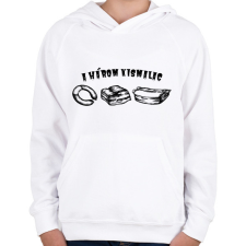 PRINTFASHION A három kismalac - Gyerek kapucnis pulóver - Fehér gyerek pulóver, kardigán