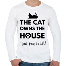 PRINTFASHION A ház a macskáé2 - Férfi hosszú ujjú póló - Fehér