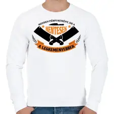 PRINTFASHION A hentesek a legkeményebbek - Férfi pulóver - Fehér férfi pulóver, kardigán