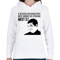 PRINTFASHION a hétvége biztosan férfi - Női kapucnis pulóver - Fehér