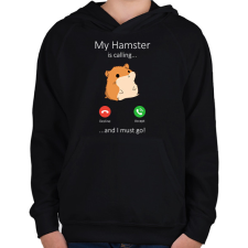 PRINTFASHION A hörcsögöm hív - Gyerek kapucnis pulóver - Fekete gyerek pulóver, kardigán