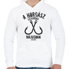 PRINTFASHION A horgász legendák - Férfi kapucnis pulóver - Fehér