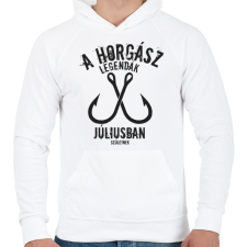 PRINTFASHION A horgász legendák - Férfi kapucnis pulóver - Fehér férfi pulóver, kardigán