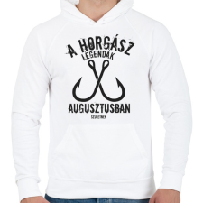 PRINTFASHION A horgász legendák - Férfi kapucnis pulóver - Fehér férfi pulóver, kardigán