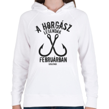 PRINTFASHION A horgász legendák - Női kapucnis pulóver - Fehér női pulóver, kardigán