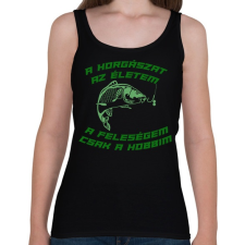 PRINTFASHION A horgászat az életem - Női atléta - Fekete női trikó