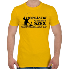 PRINTFASHION A horgászat olyan, mint a szex - Férfi póló - Sárga férfi póló