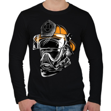 PRINTFASHION A hős maszkos - tűzoltó - Férfi hosszú ujjú póló - Fekete férfi póló