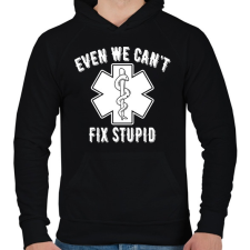PRINTFASHION A hülyékre nincs gyógyszer - Férfi kapucnis pulóver - Fekete férfi pulóver, kardigán
