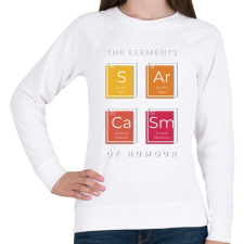 PRINTFASHION A humor elemei - Női pulóver - Fehér női pulóver, kardigán