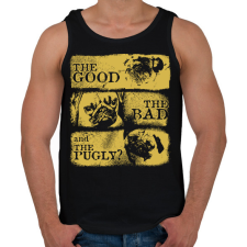 PRINTFASHION A Jó, a Rossz és a Mopsz - Férfi atléta - Fekete atléta, trikó