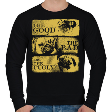 PRINTFASHION A Jó, a Rossz és a Mopsz - Férfi pulóver - Fekete férfi pulóver, kardigán