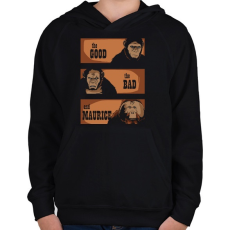 PRINTFASHION A jó, a rossz és Maurice - Gyerek kapucnis pulóver - Fekete